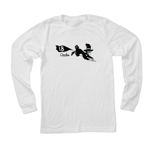 Chirps Witch Flying On A Flagstick - Long Sleeve T-Shirt