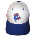 Blue Brim on White Chirps Logo Hat