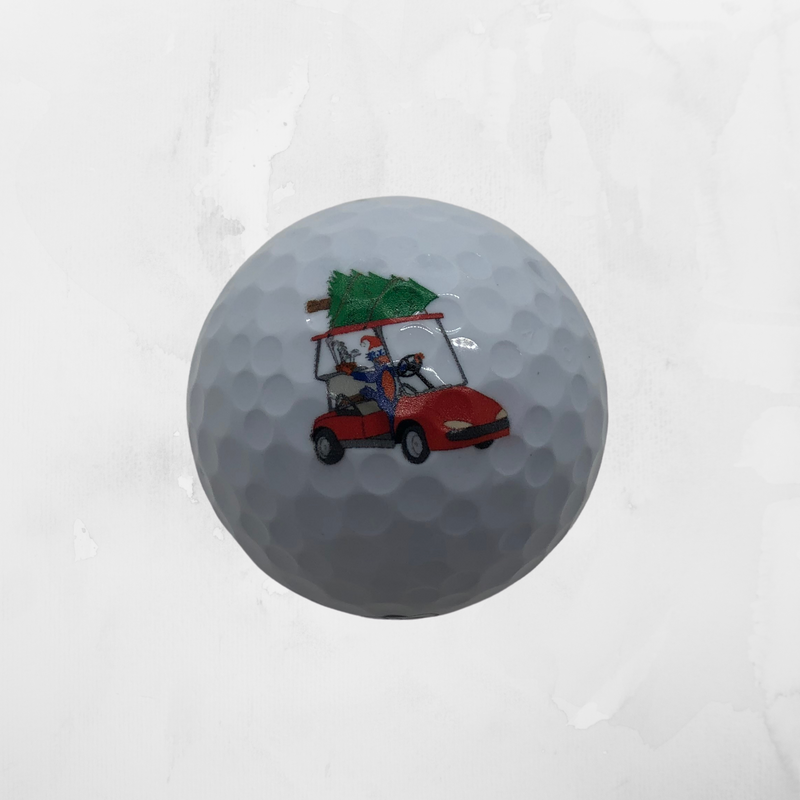 Chirps Christmas Tree On Top Of Golf Cart Logo Golf Ball