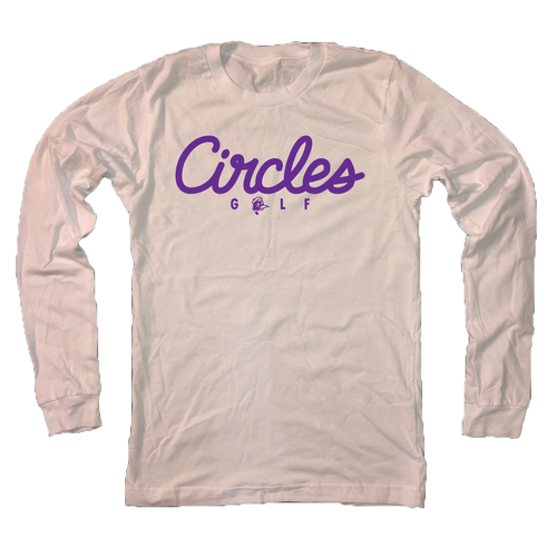 Circles Golf Text Logo With Chirps - Long Sleeve T-Shirt