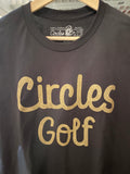 Circles Golf Gold Text T-Shirt
