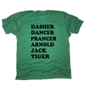 Dasher Dancer Prancer Arnold Jack Tiger Christmas Golf T-Shirt