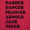 Dasher Dancer Prancer Arnold Jack Tiger Christmas Golf T-Shirt