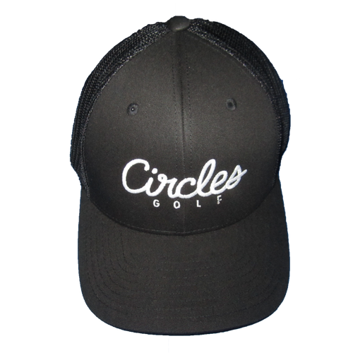 Circles Golf - All Black Mesh Text Logo Hat