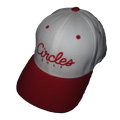 Red Brim on White - Circles Text Flexfit Hat