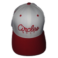 Red Brim on White - Circles Text Flexfit Hat